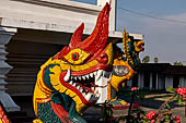 Vientiane, Laos - Pha That Luang, the naga is a significant architectural and sculptural ornament in Buddhist temples. 